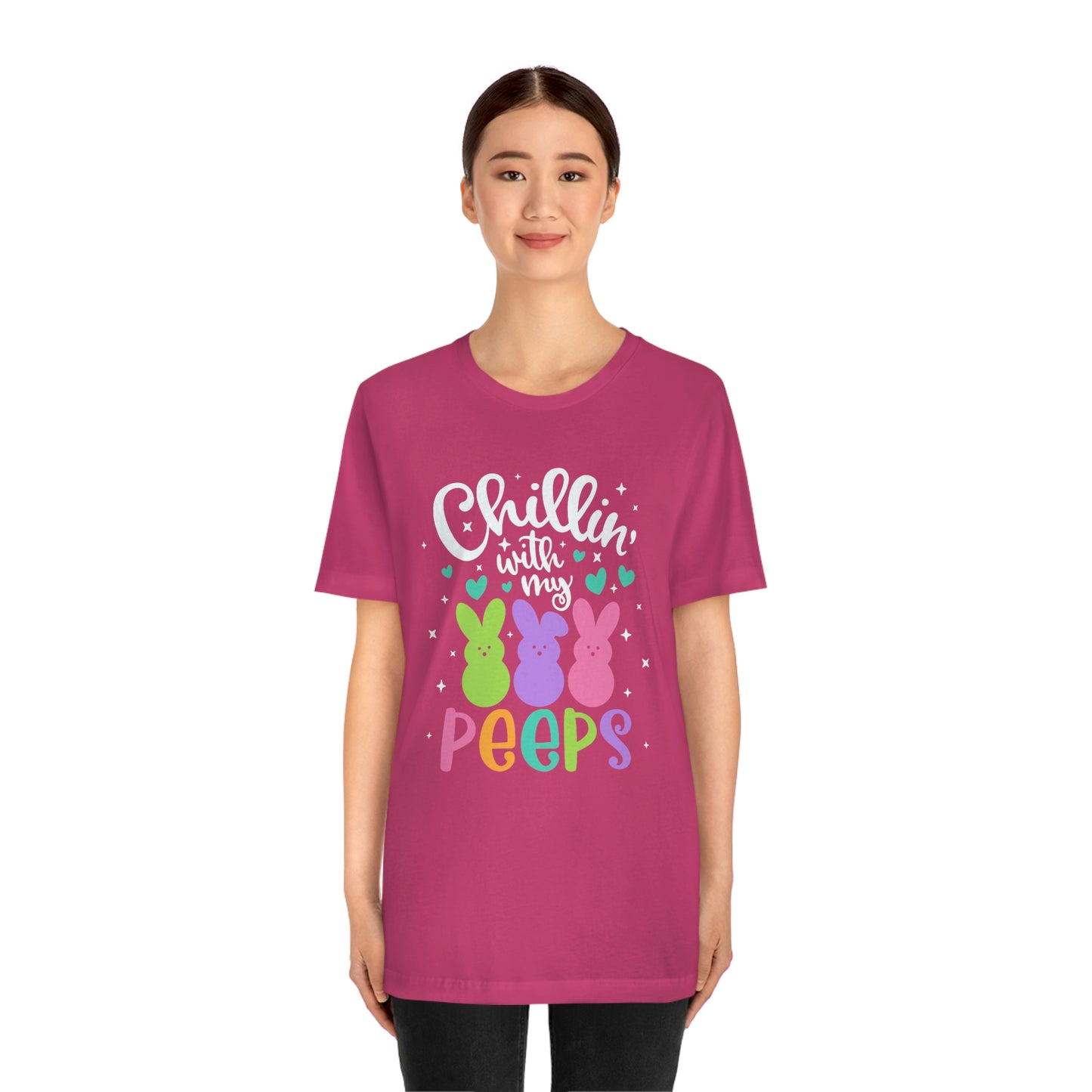 "Chillin with my Peeps" Multicolored Tee - Unisex Shirt