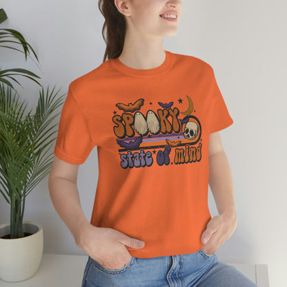 "Spooky State of Mind" Bats Moon And Skull Tee - Unisex Shirt