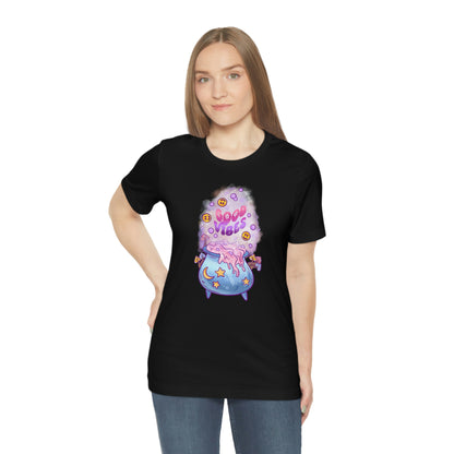 Witchy Good Vibes Smiley Cauldron Tee - Unisex Shirt