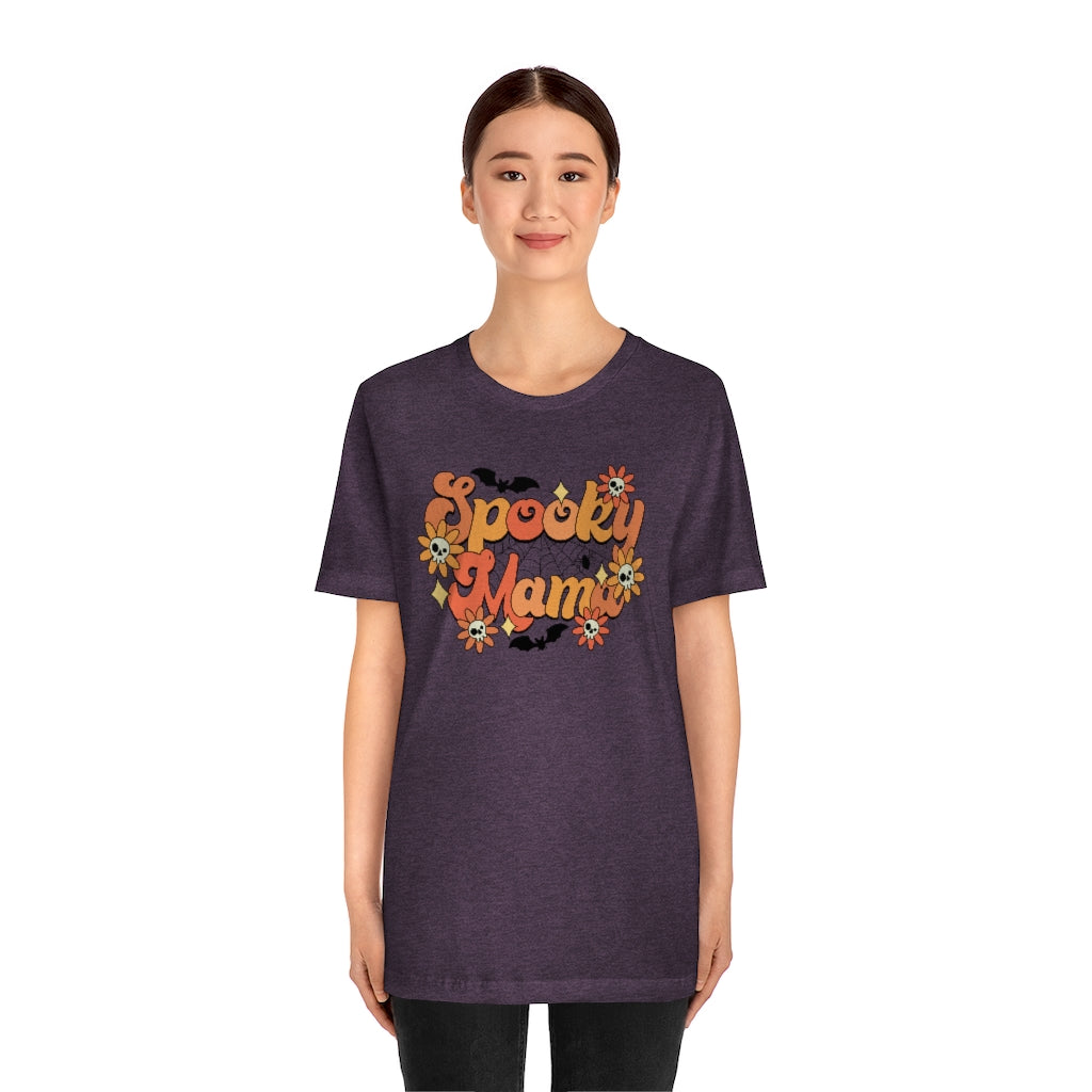 Bats Flowers And Skulls Summer "Spooky Mama" Tee - Unisex Shirt