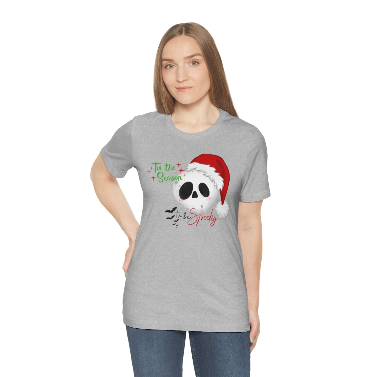 "Tis the Season to be Spooky'" Skull Santa Christmas Tee - Unisex Shirt