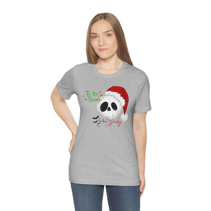 "Tis the Season to be Spooky'" Skull Santa Christmas Tee - Unisex Shirt