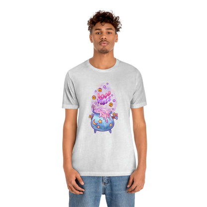 Witchy Good Vibes Smiley Cauldron Tee - Unisex Shirt