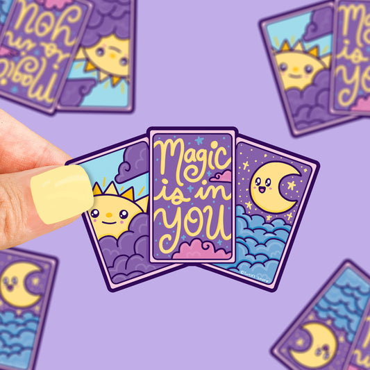 "Magic Is In You" Tarot Cards Vinyl Sticker (Turtle's Soup)