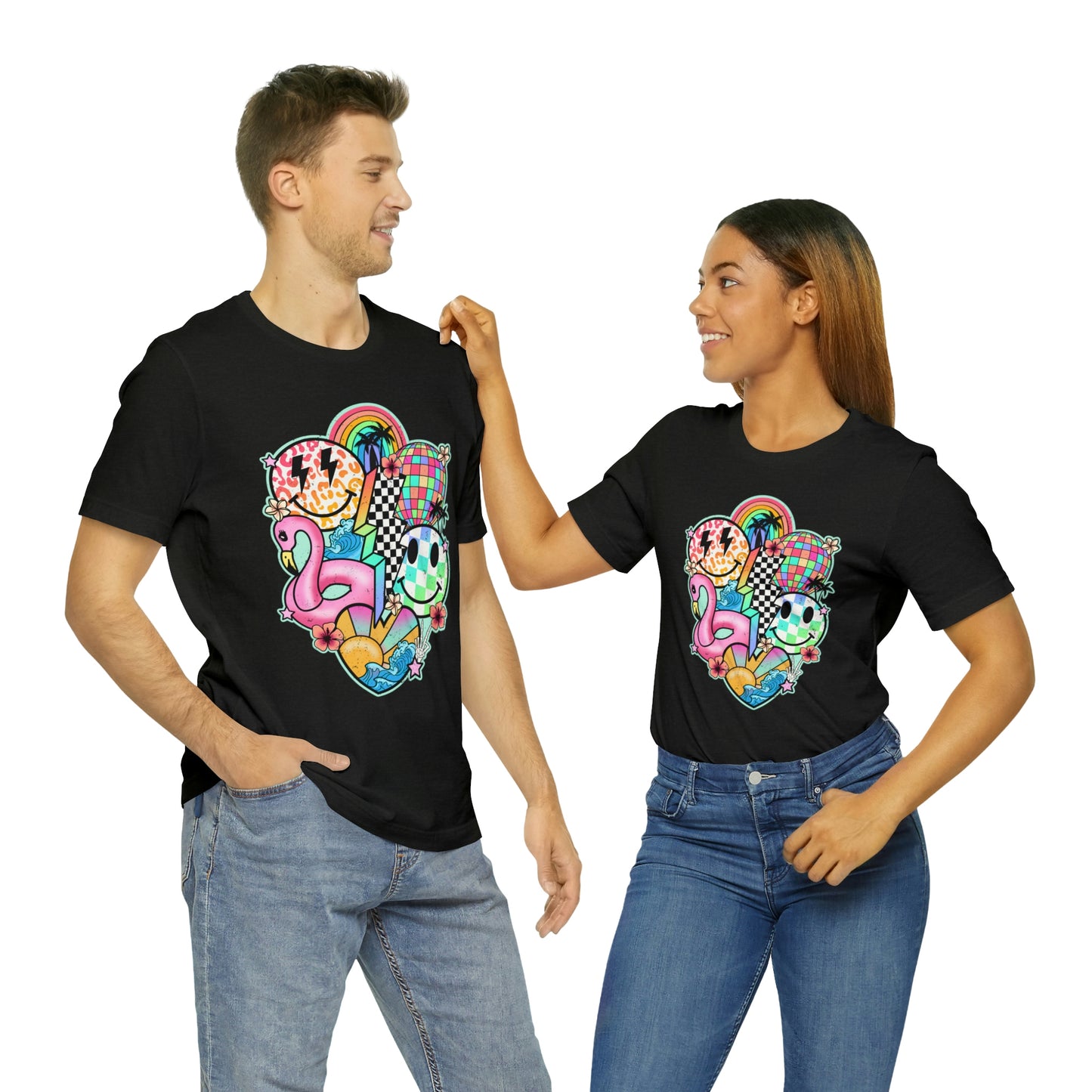 Neon Smiley Pool Party Tee - Unisex Shirt