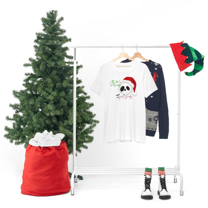 "Tis the Season to be Spooky'" Skull Santa Christmas Tee - Unisex Shirt