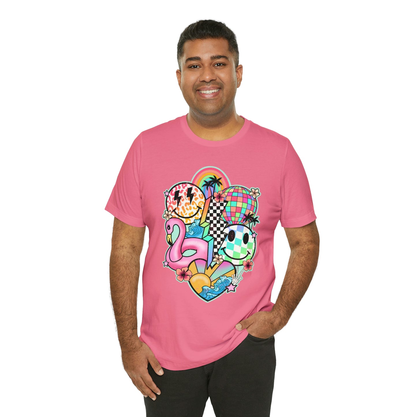 Neon Smiley Pool Party Tee - Unisex Shirt