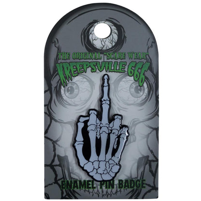 Skeleton Middle Finger  Glow Enamel Pin