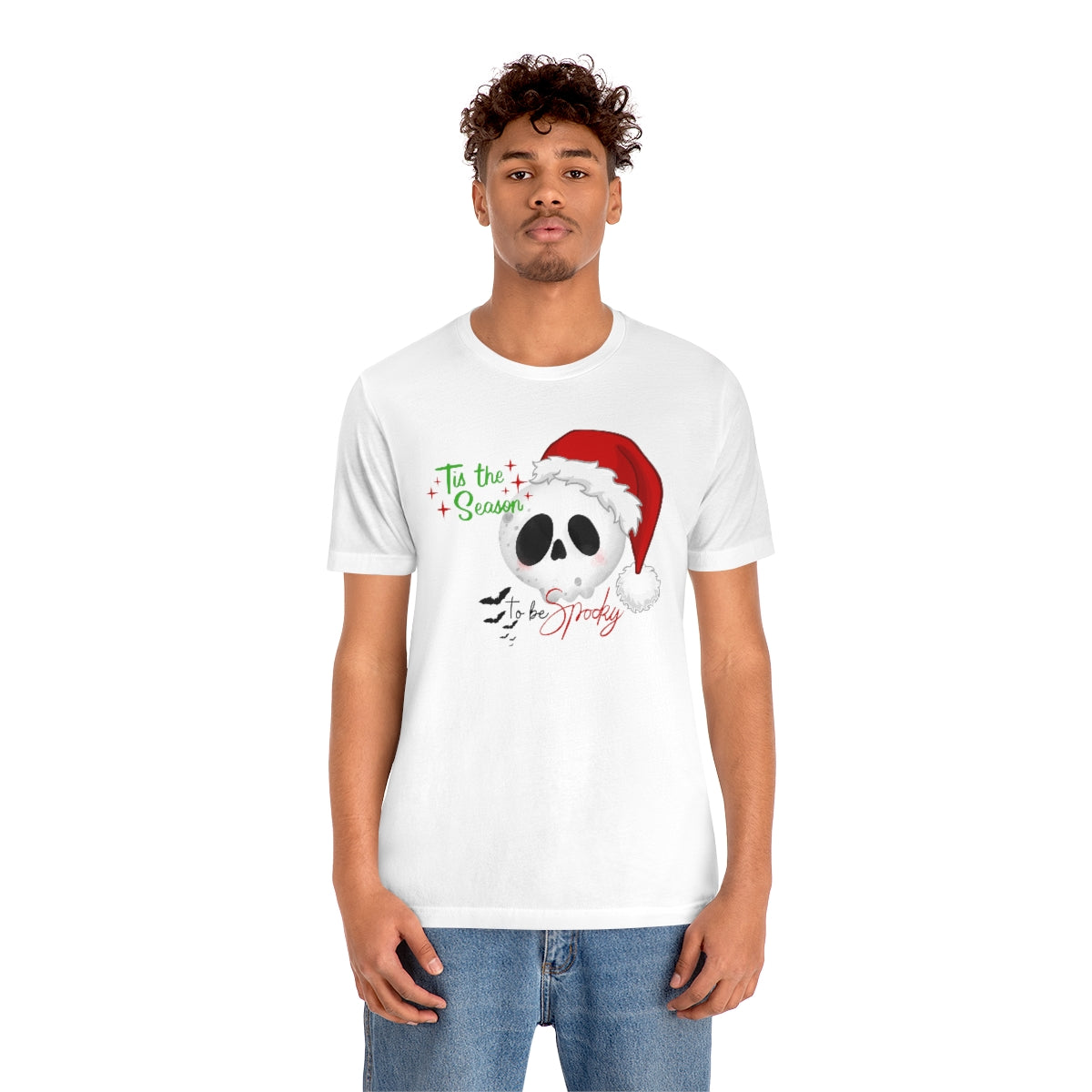 "Tis the Season to be Spooky'" Skull Santa Christmas Tee - Unisex Shirt