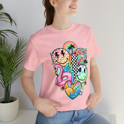 Neon Smiley Pool Party Tee - Unisex Shirt