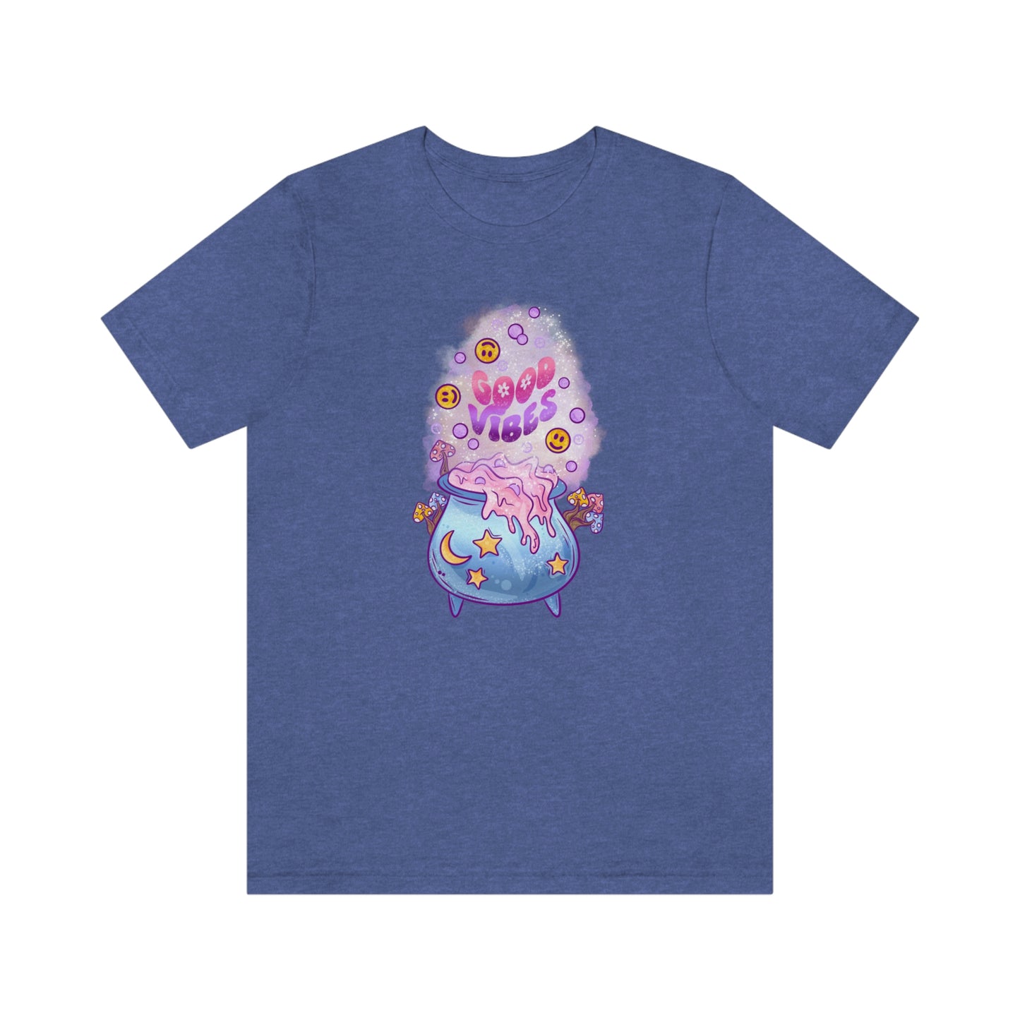 Witchy Good Vibes Smiley Cauldron Tee - Unisex Shirt