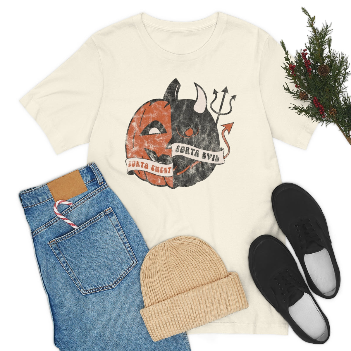 "Sorta Sweet Sorta Evil'" Jack-O-Lantern Tee - Unisex Shirt