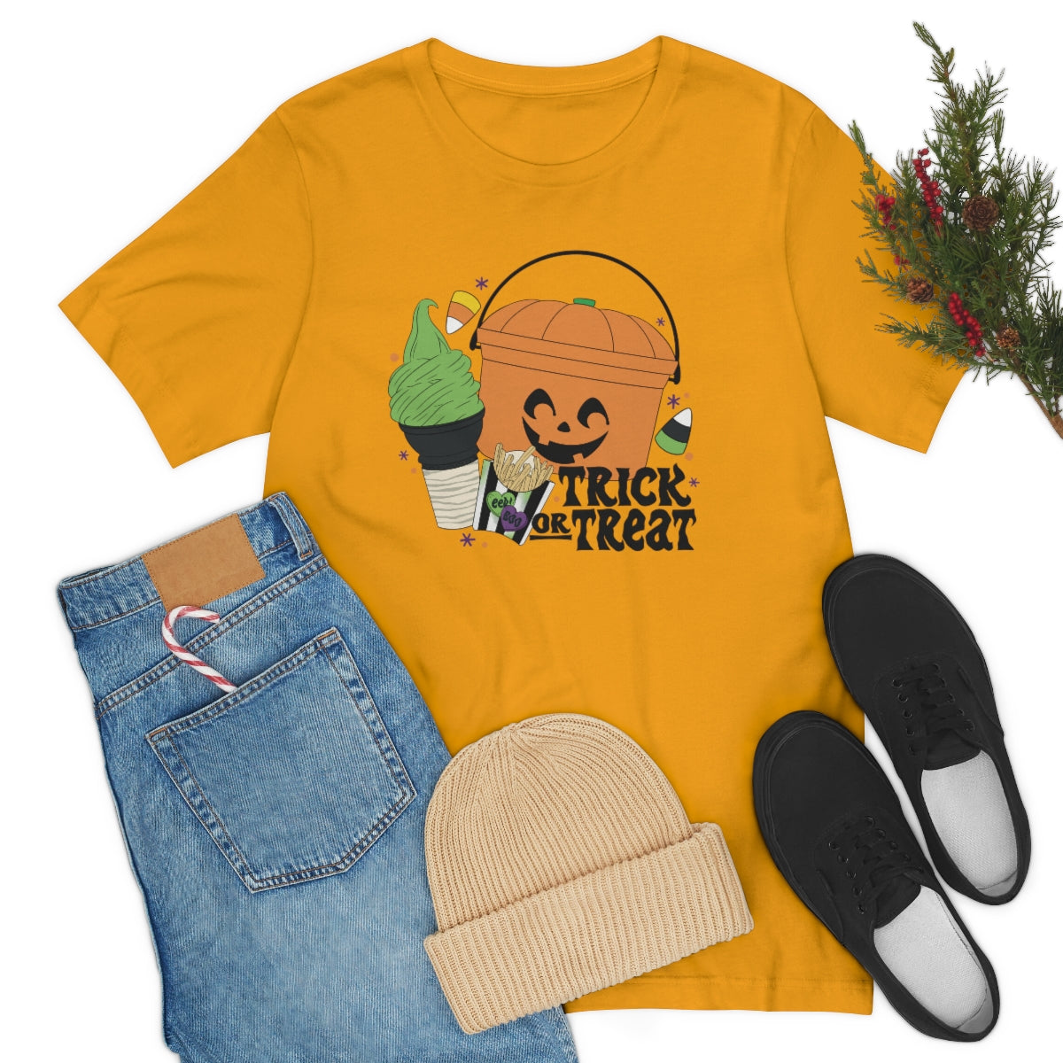 Vintage Halloween Buckets "Trick or Treat" Treats Tee - Unisex Shirt