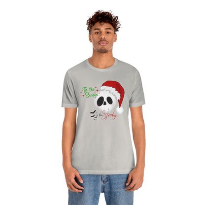 "Tis the Season to be Spooky'" Skull Santa Christmas Tee - Unisex Shirt