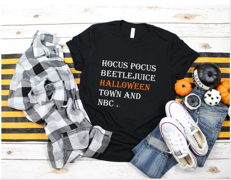 "Halloween Movies" Orange And Black Tee - Unisex Shirt