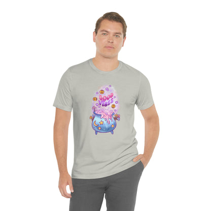 Witchy Good Vibes Smiley Cauldron Tee - Unisex Shirt