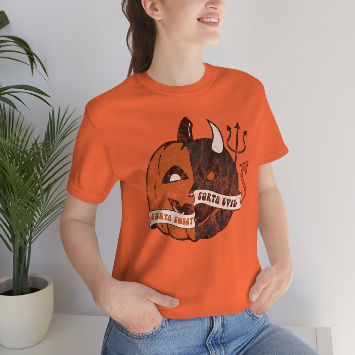 "Sorta Sweet Sorta Evil'" Jack-O-Lantern Tee - Unisex Shirt