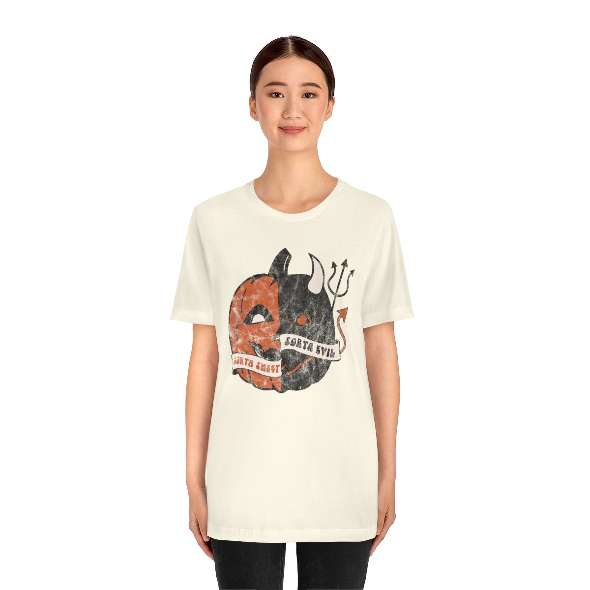 "Sorta Sweet Sorta Evil'" Jack-O-Lantern Tee - Unisex Shirt
