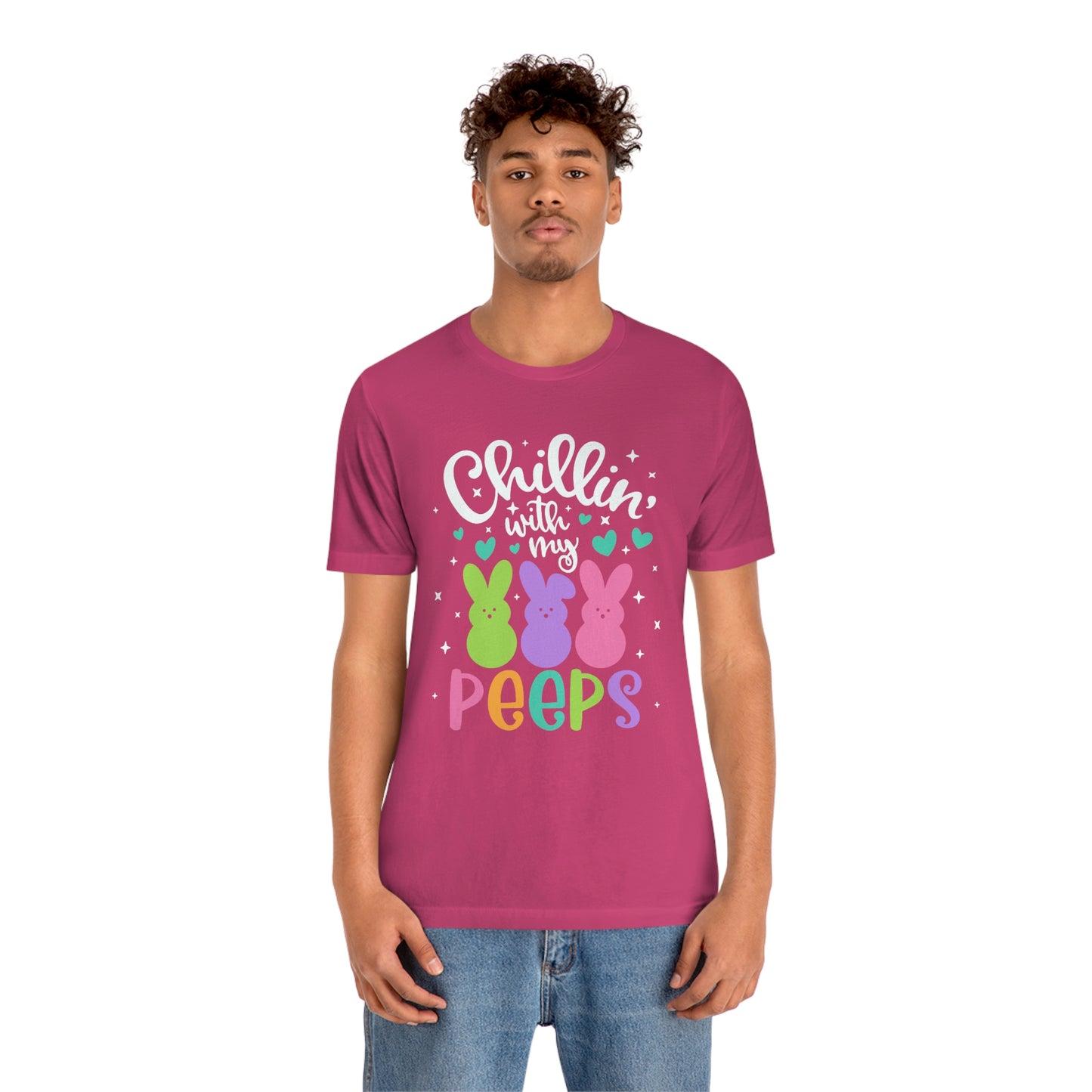 "Chillin with my Peeps" Multicolored Tee - Unisex Shirt