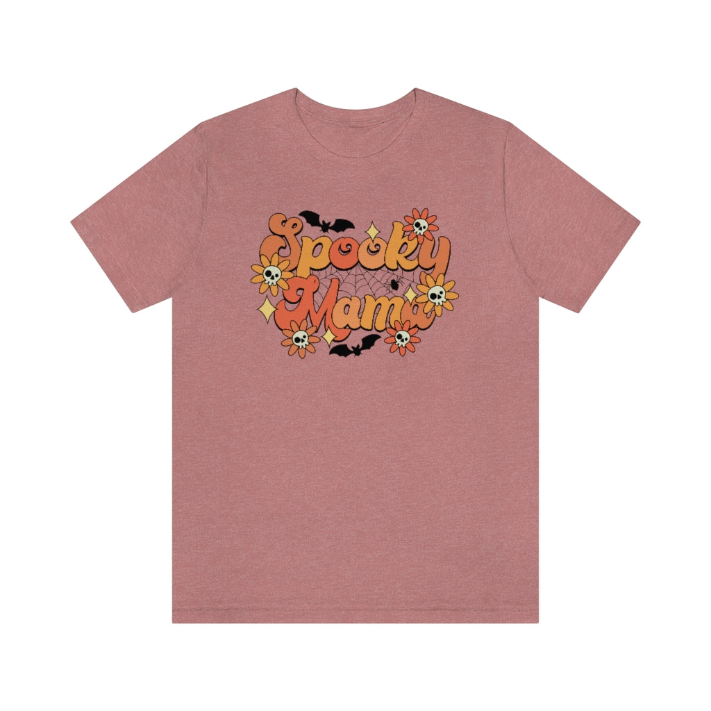 Bats Flowers And Skulls Summer "Spooky Mama" Tee - Unisex Shirt