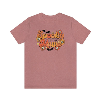 Bats Flowers And Skulls Summer "Spooky Mama" Tee - Unisex Shirt