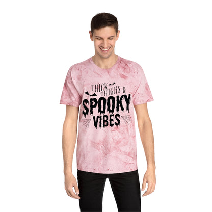 "Thick Thighs & Spooky Vibes" Colorblast Tee - Unisex Shirt