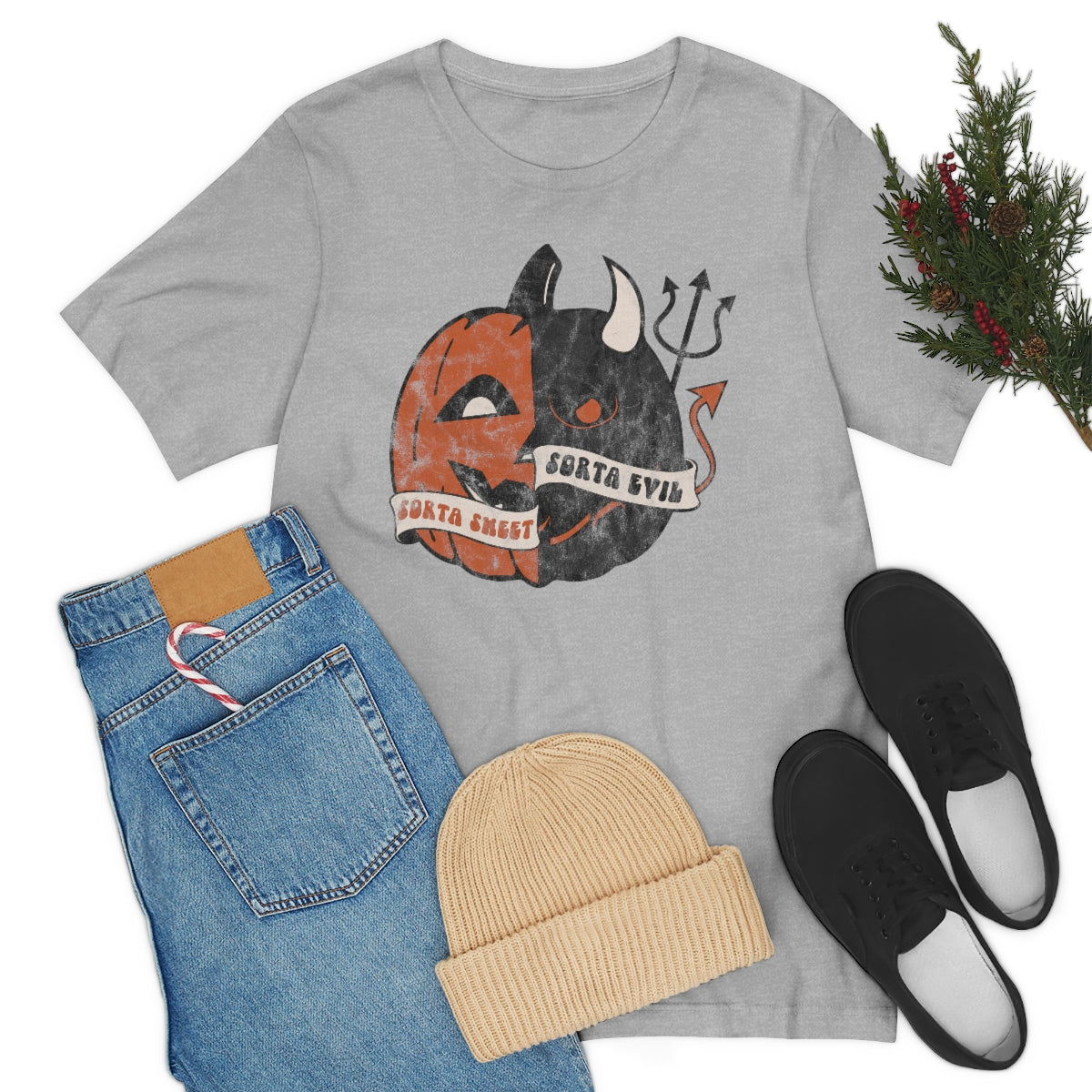 "Sorta Sweet Sorta Evil'" Jack-O-Lantern Tee - Unisex Shirt