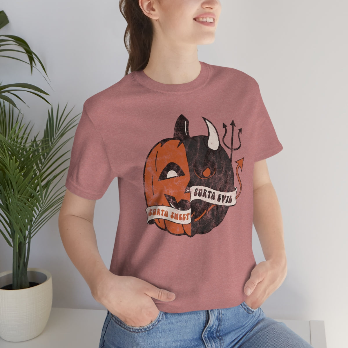 "Sorta Sweet Sorta Evil'" Jack-O-Lantern Tee - Unisex Shirt