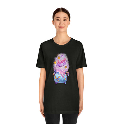 Witchy Good Vibes Smiley Cauldron Tee - Unisex Shirt