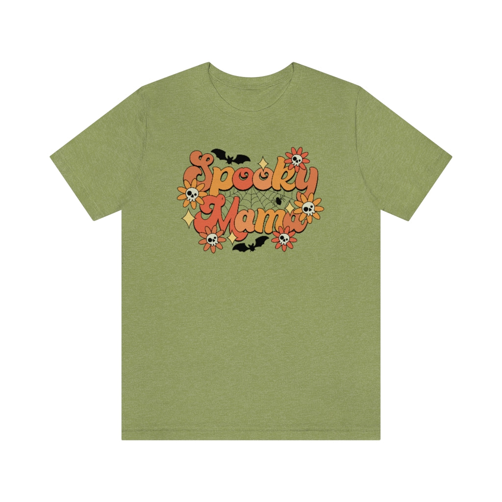 Bats Flowers And Skulls Summer "Spooky Mama" Tee - Unisex Shirt