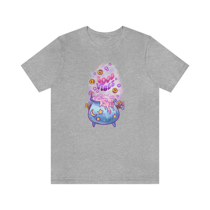 Witchy Good Vibes Smiley Cauldron Tee - Unisex Shirt