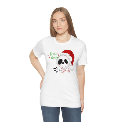"Tis the Season to be Spooky'" Skull Santa Christmas Tee - Unisex Shirt