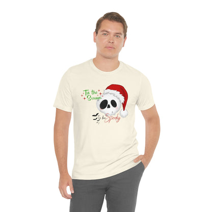 "Tis the Season to be Spooky'" Skull Santa Christmas Tee - Unisex Shirt