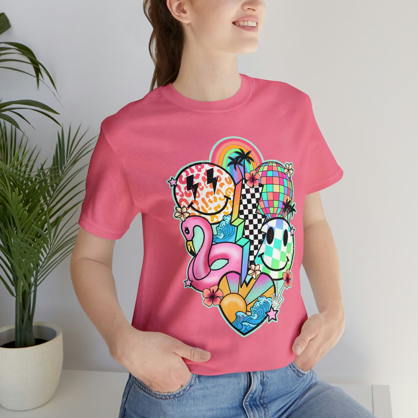 Neon Smiley Pool Party Tee - Unisex Shirt