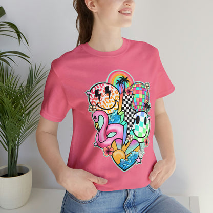 Neon Smiley Pool Party Tee - Unisex Shirt