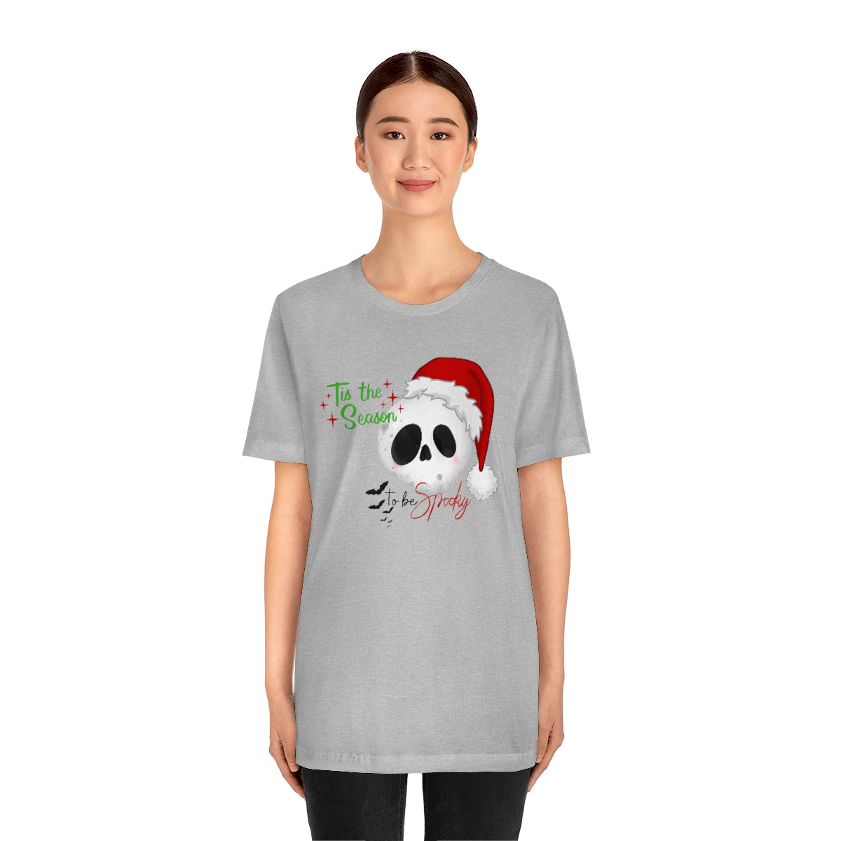 "Tis the Season to be Spooky'" Skull Santa Christmas Tee - Unisex Shirt