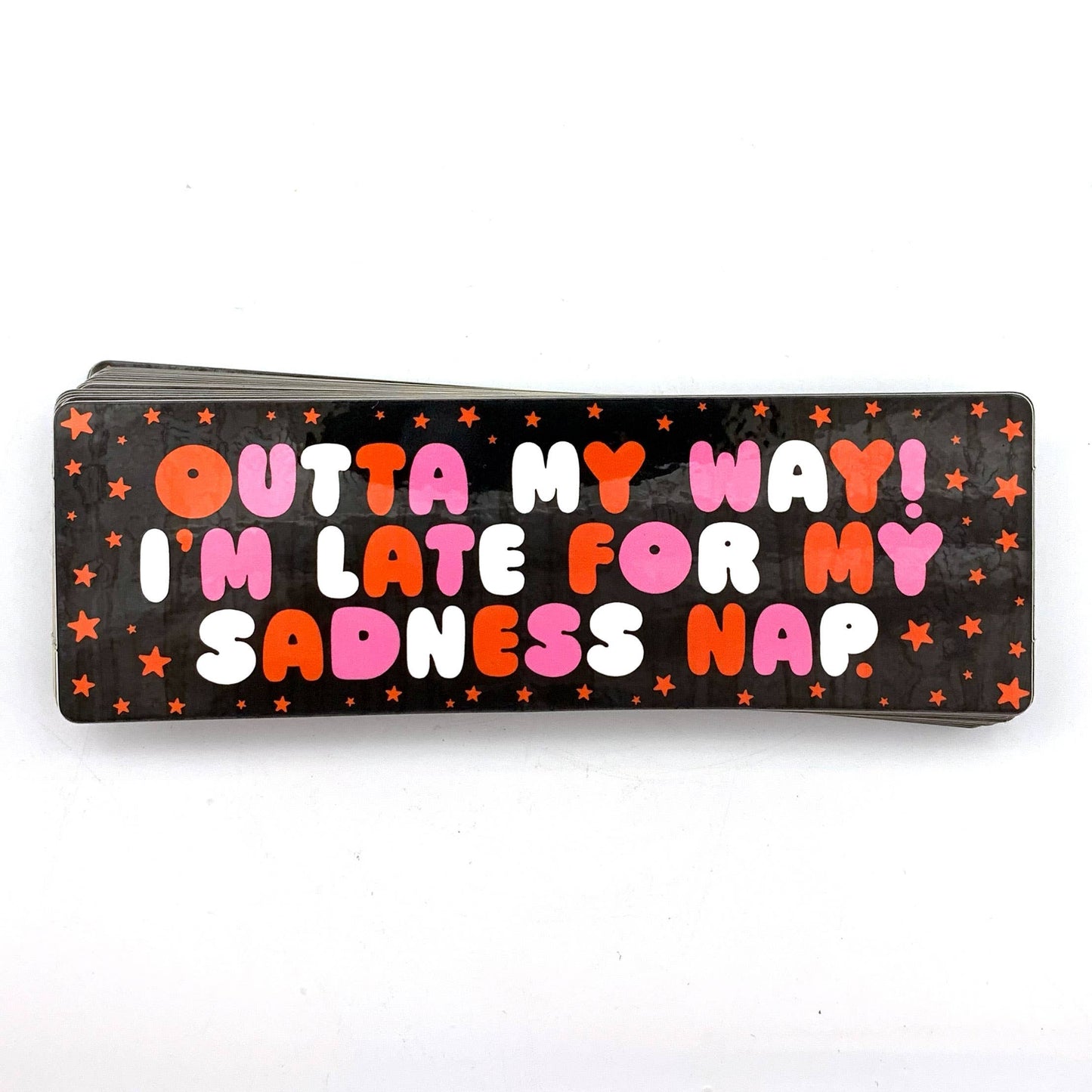 "I'm Late For My Sadness Nap" Vinyl Sticker (Krystan Saint Cat)