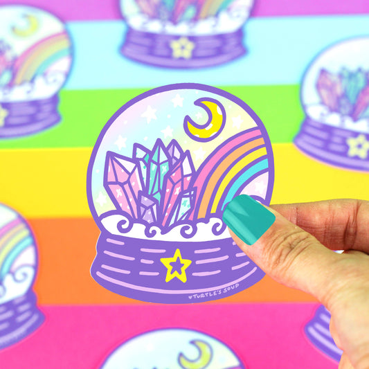 Pastel Crystal Ball Fortune Teller Holographic Vinyl Sticker (Turtle's Soup)