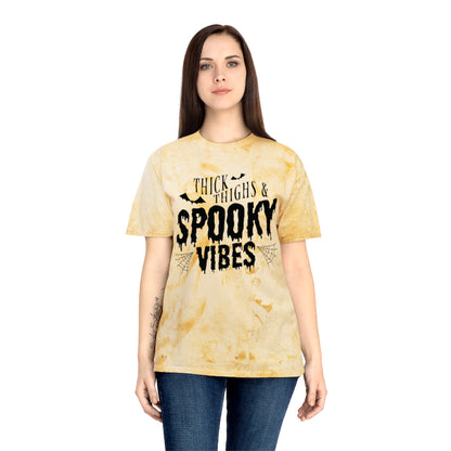 "Thick Thighs & Spooky Vibes" Colorblast Tee - Unisex Shirt