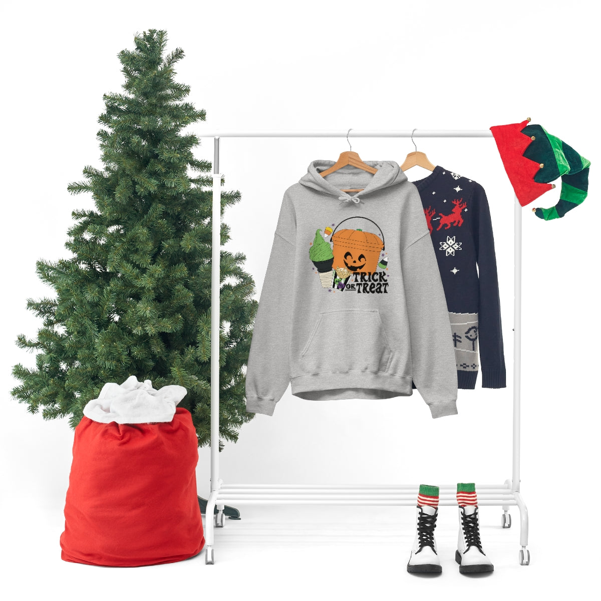 Vintage Halloween Buckets "Trick or Treat" Hooded Sweatshirt
