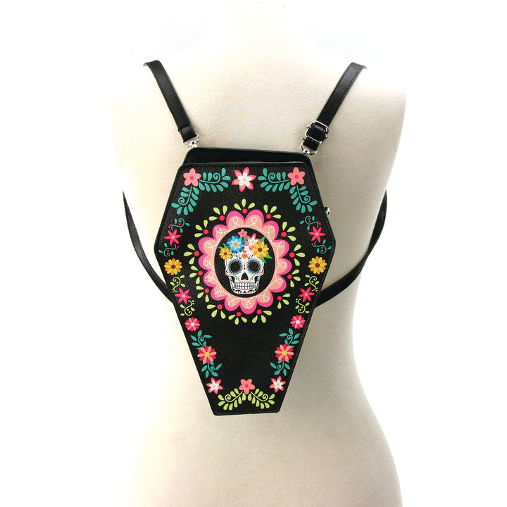 Sugar Skull Coffin Convertible Crossbody Bag & Backpack