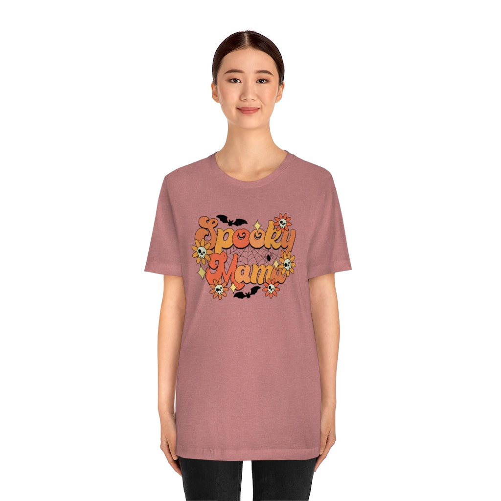 Bats Flowers And Skulls Summer "Spooky Mama" Tee - Unisex Shirt