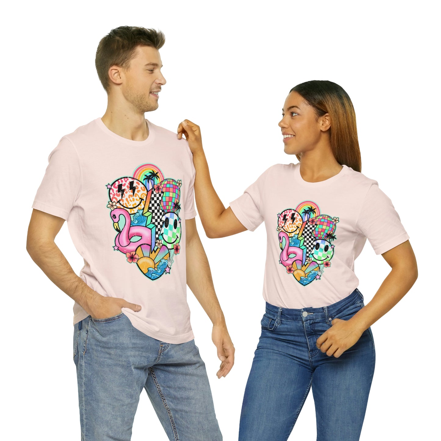 Neon Smiley Pool Party Tee - Unisex Shirt