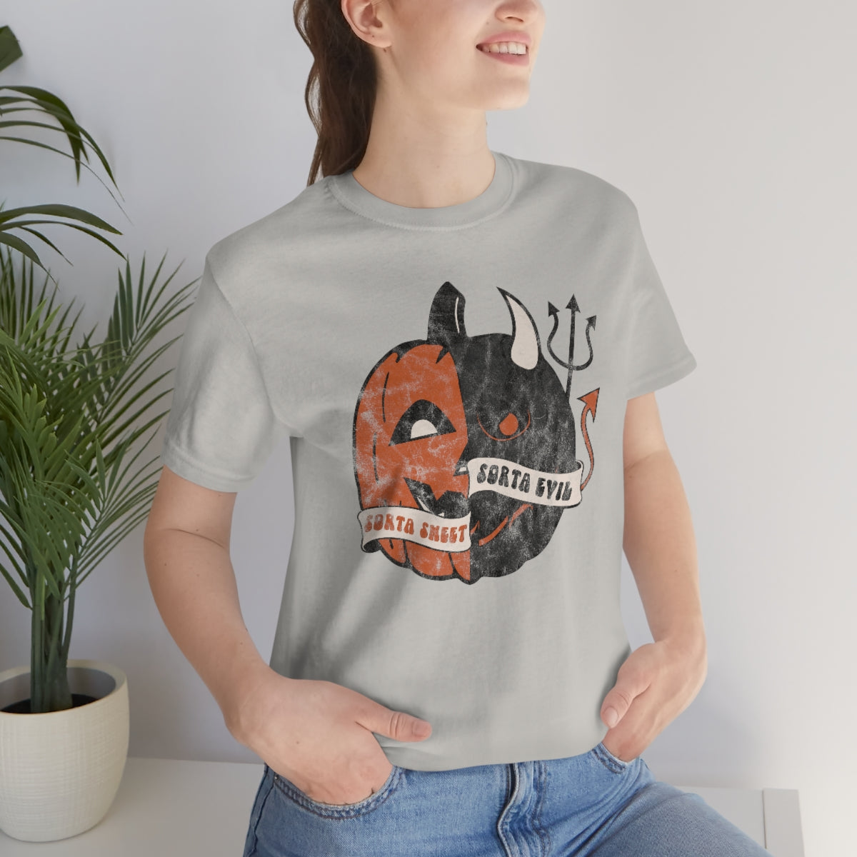 "Sorta Sweet Sorta Evil'" Jack-O-Lantern Tee - Unisex Shirt
