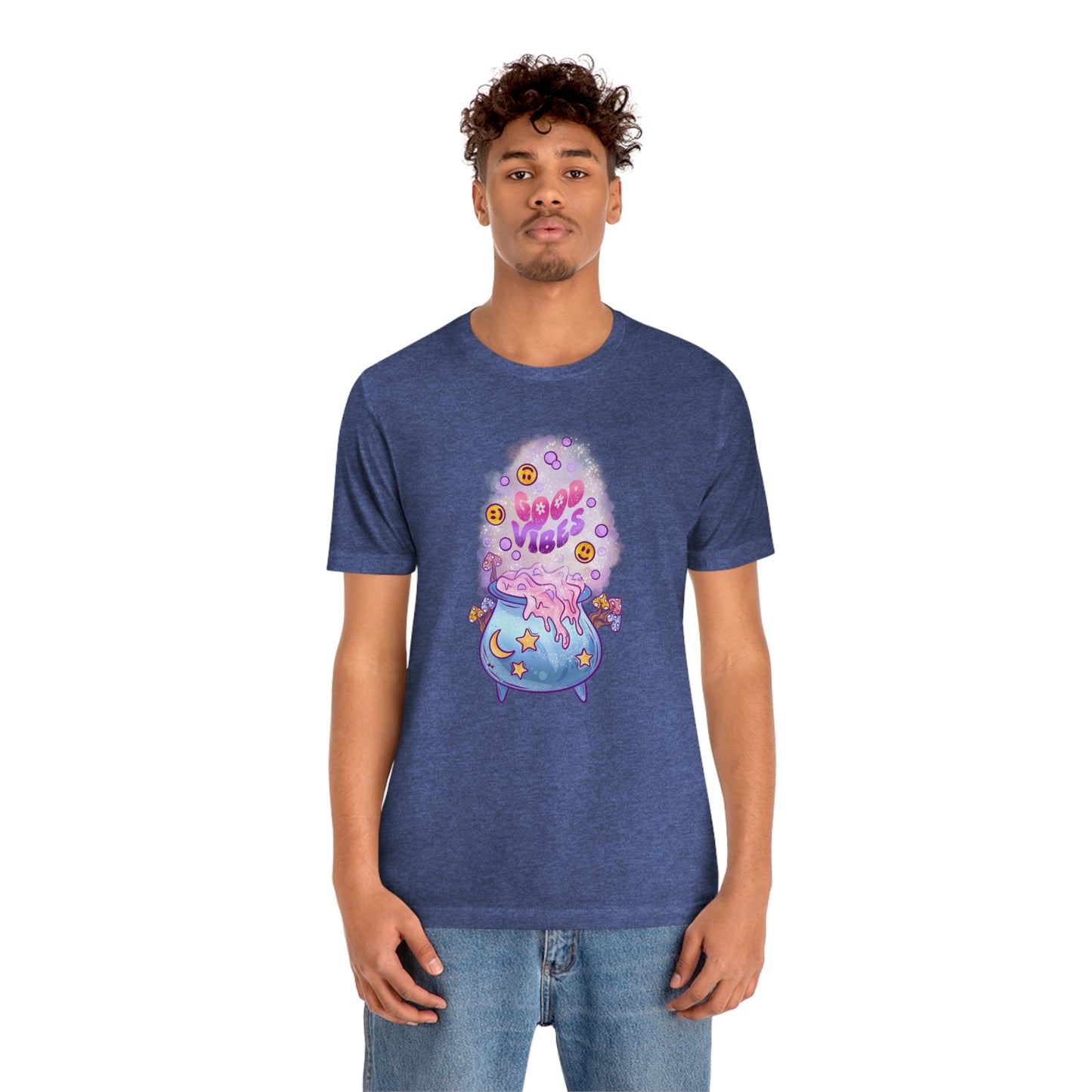 Witchy Good Vibes Smiley Cauldron Tee - Unisex Shirt