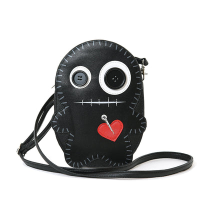 Stitched Voodoo Doll Shoulder Crossbody Bag (White or Black)