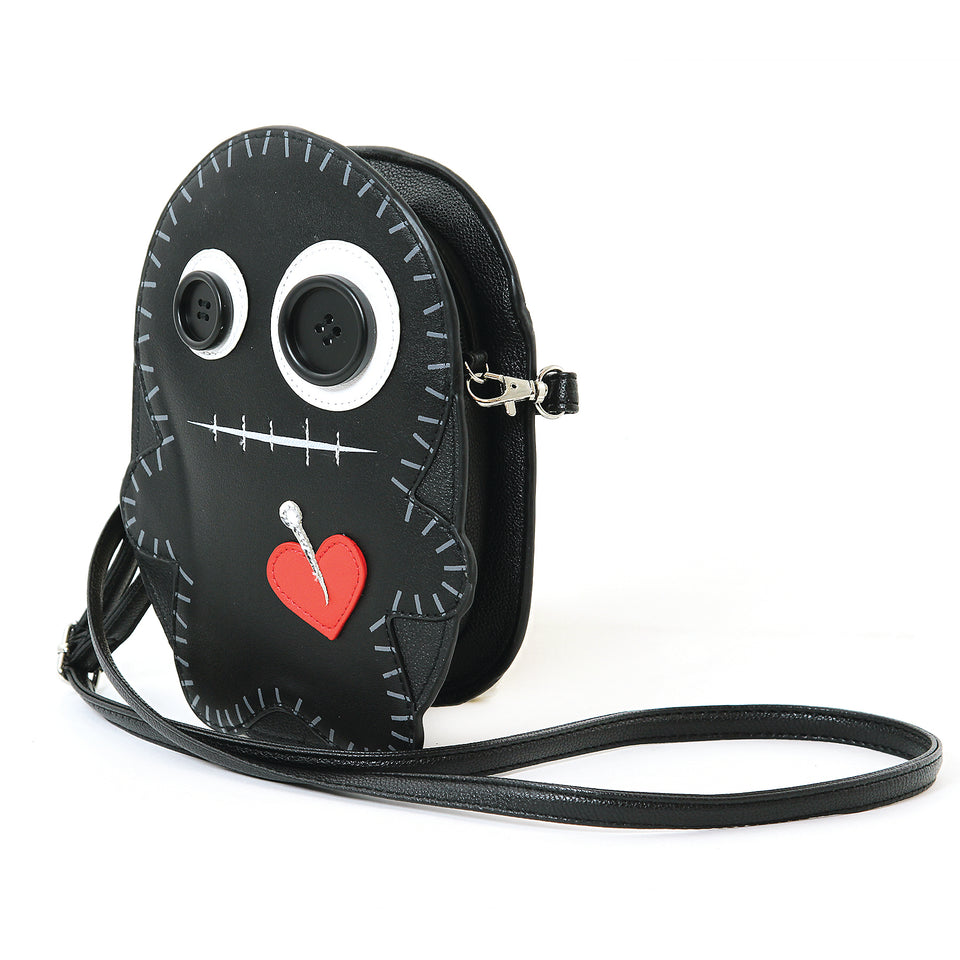 Stitched Voodoo Doll Shoulder Crossbody Bag (White or Black)