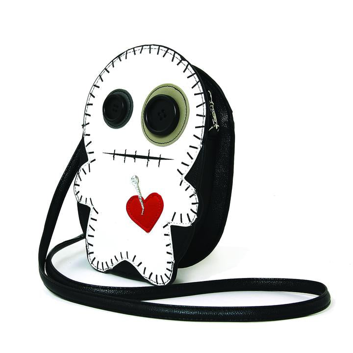 Stitched Voodoo Doll Shoulder Crossbody Bag (White or Black)