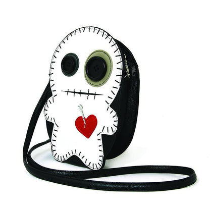 Stitched Voodoo Doll Shoulder Crossbody Bag (White or Black)