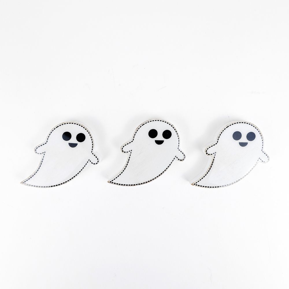 Ghost Set of Wooden Magnets
